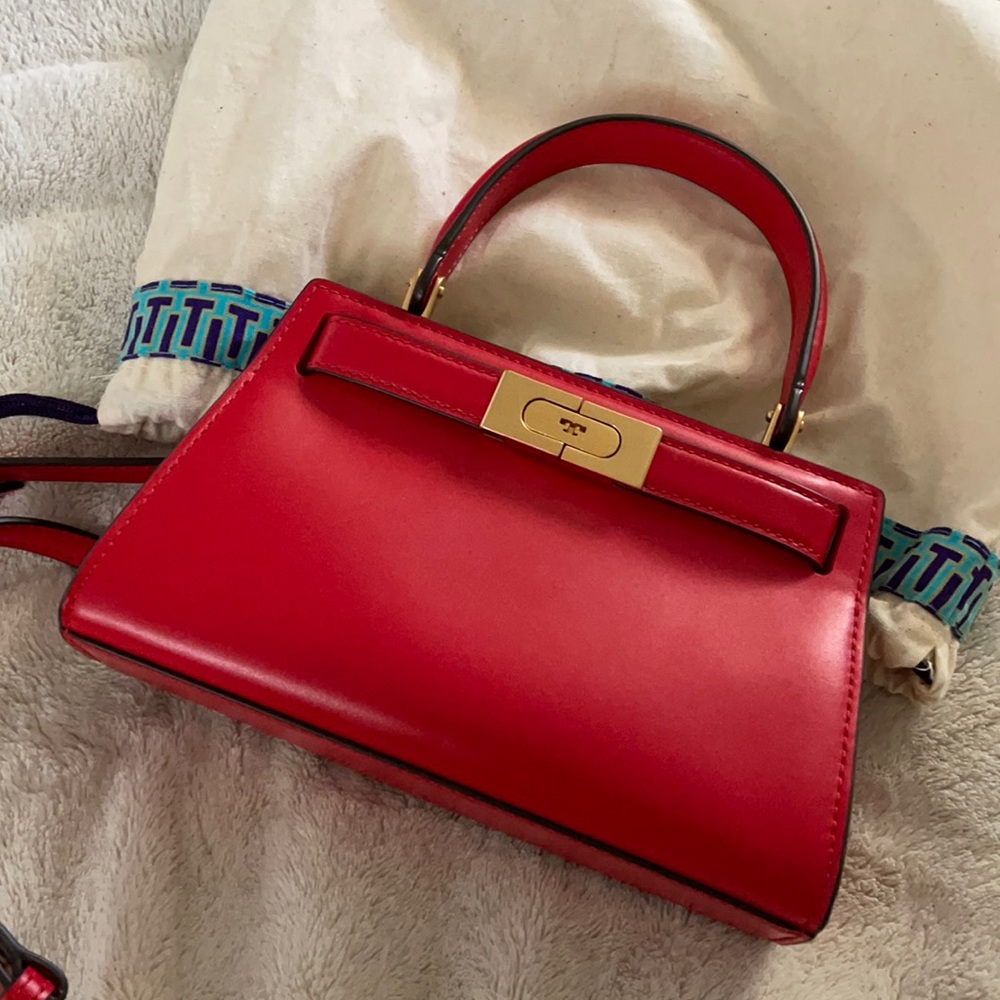 Tory Burch Lee Radziwill mini crossbody bag red